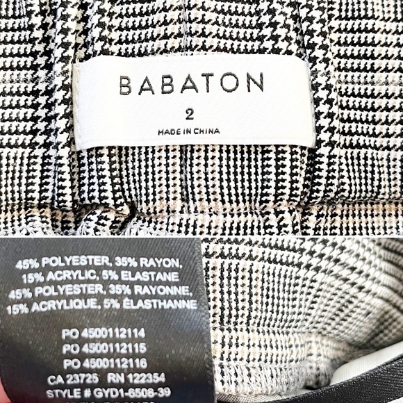 BOGO! Aritzia Babaton Conan Cropped Trouser Pant Houndstooth Plaid Size 2 - Picture 10 of 12